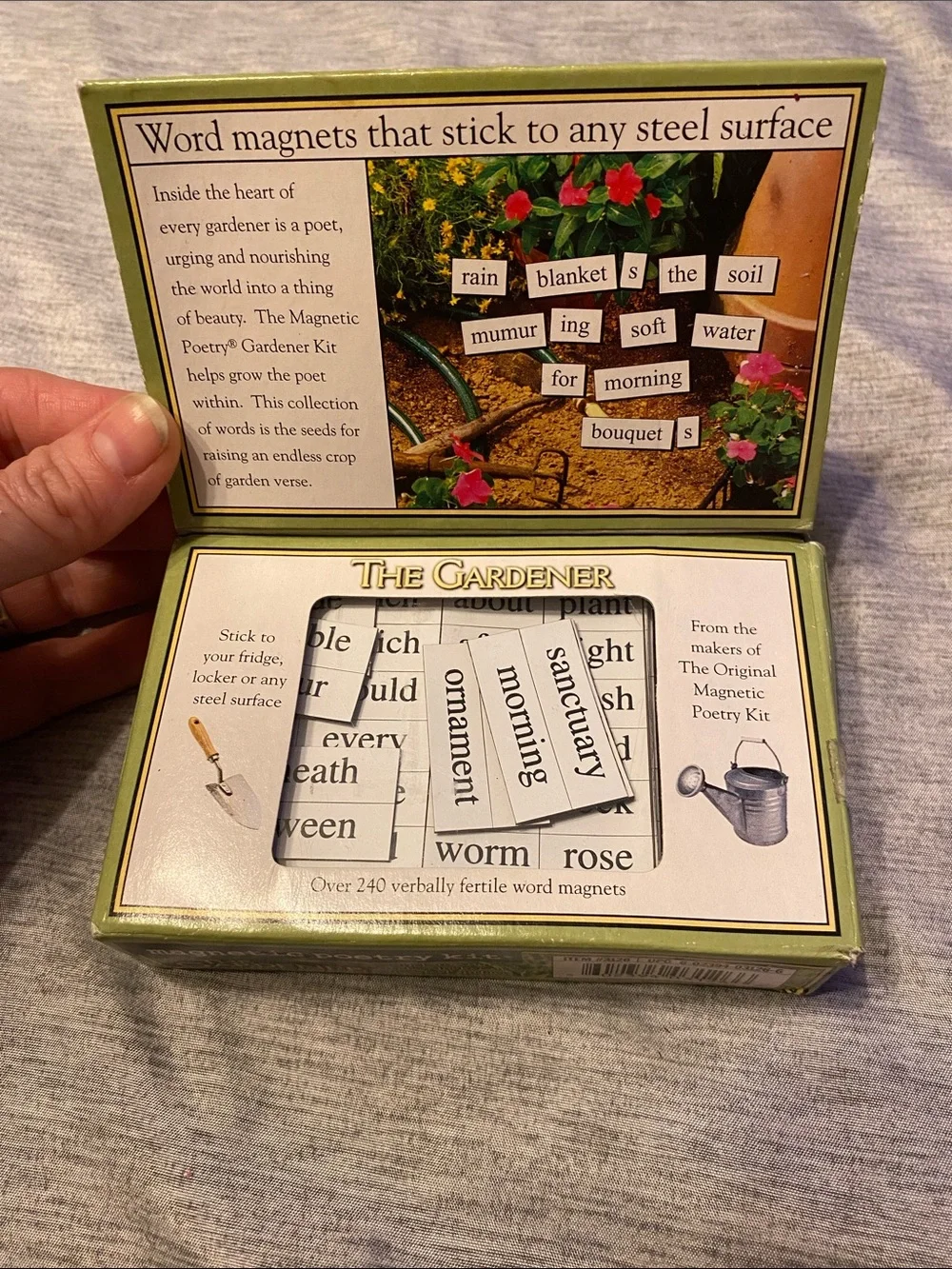The Gardener - Magnetic Word Poetry Kit and Metal Wall Hanging - Home Decor NEW